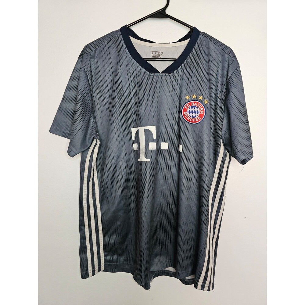 FC Bayern Munich Bundesliga Soccer 2018-19 Grey 3rd Jersey Mens L Large Football